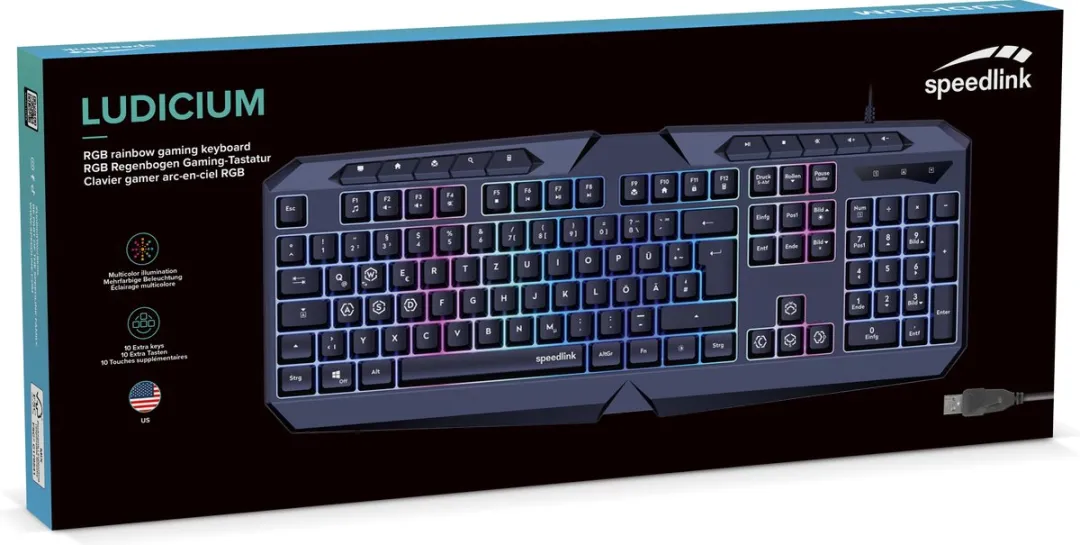 Speedlink Ludicium SL-670004-BK-US Gaming Toetsenbord - US QWERTY - Zwart