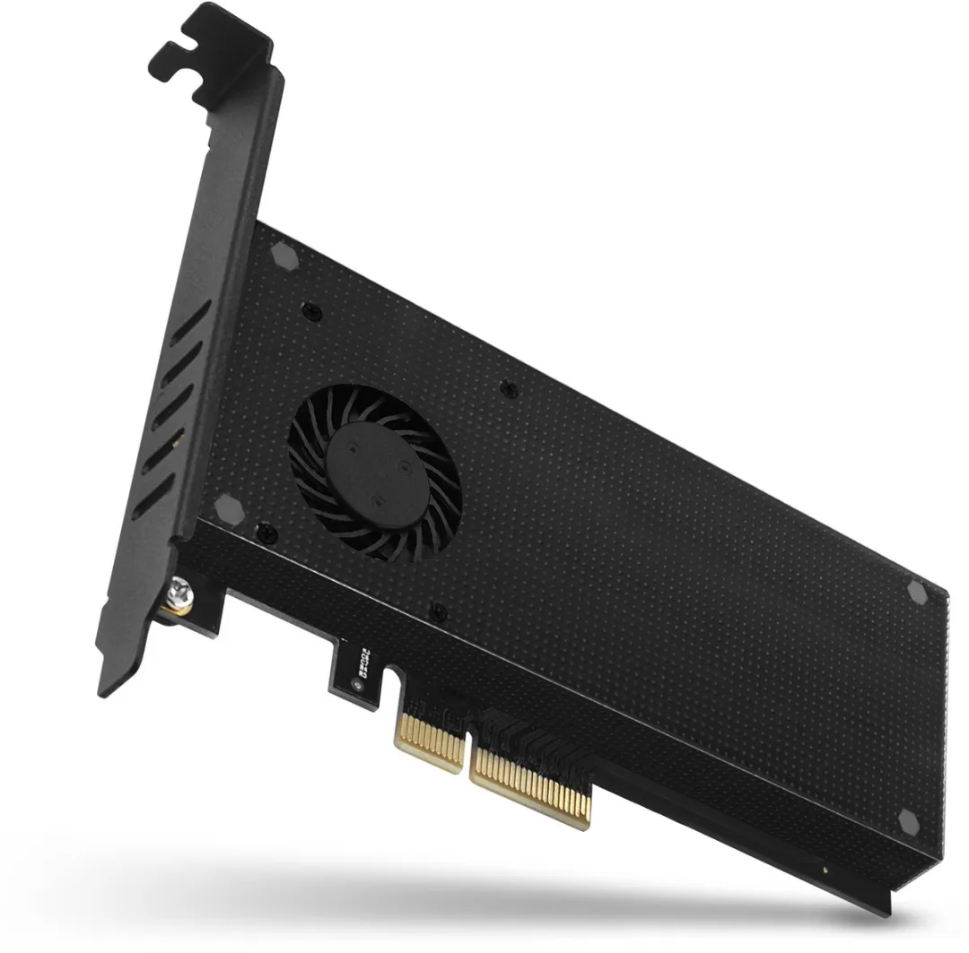 AXAGON PCEM2-DC 2 poorten M.2-controller PCIe x4 Geschikt voor: 2230, 2242, 2260, 2280, 22110 Actieve koeling, Incl. Lo