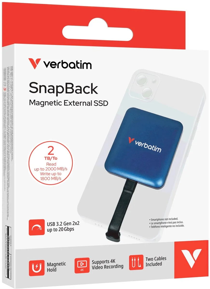 Verbatim eSSD SnapBack 32075 - 1TB - MagSafe - Blauw