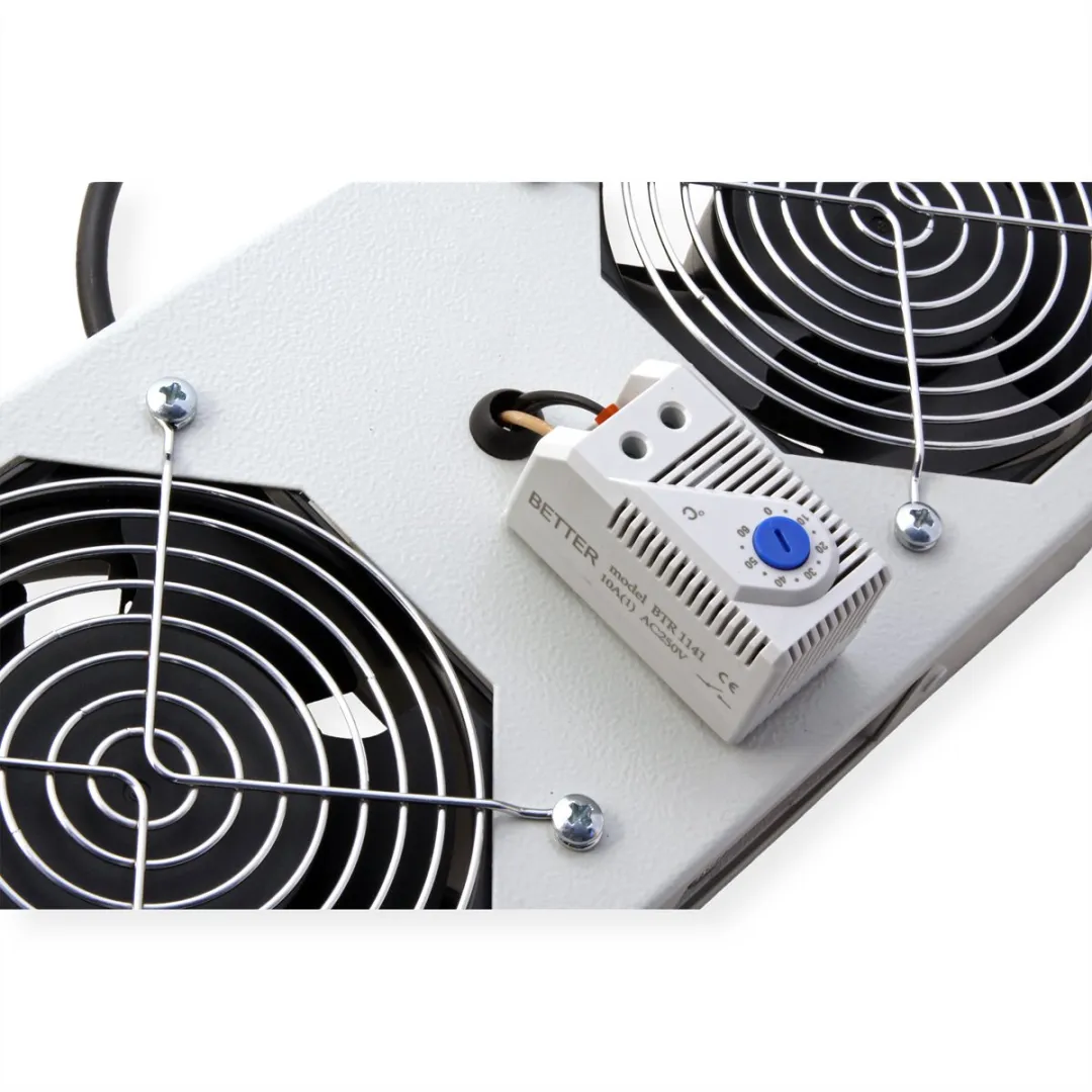 Roline Ventilatie-unit 2 Ventilatoren 19" - Grijs - afbeelding 2 van 6