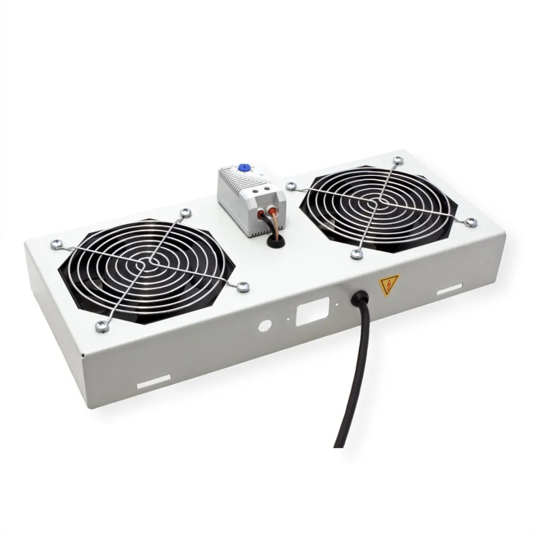 Roline Ventilatie-unit 2 Ventilatoren 19" - Grijs - afbeelding 3 van 6