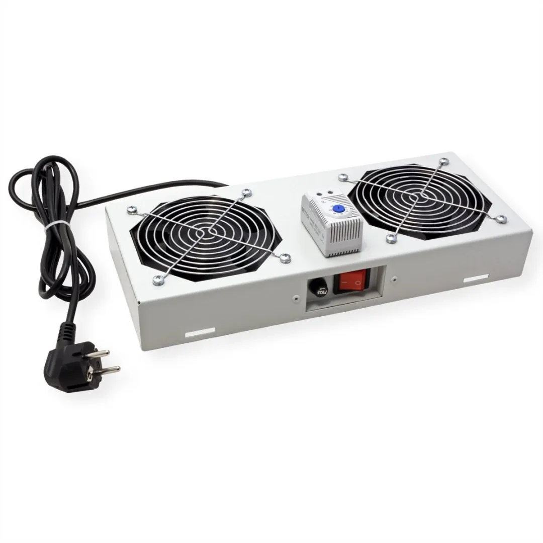 Roline Ventilatie-unit 2 Ventilatoren 19" - Grijs - afbeelding 4 van 6