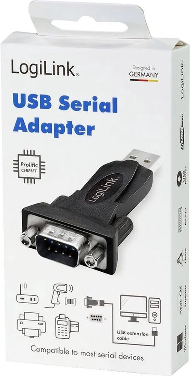 Logilink AU0002F USB naar RS232 Adapter - Zwart