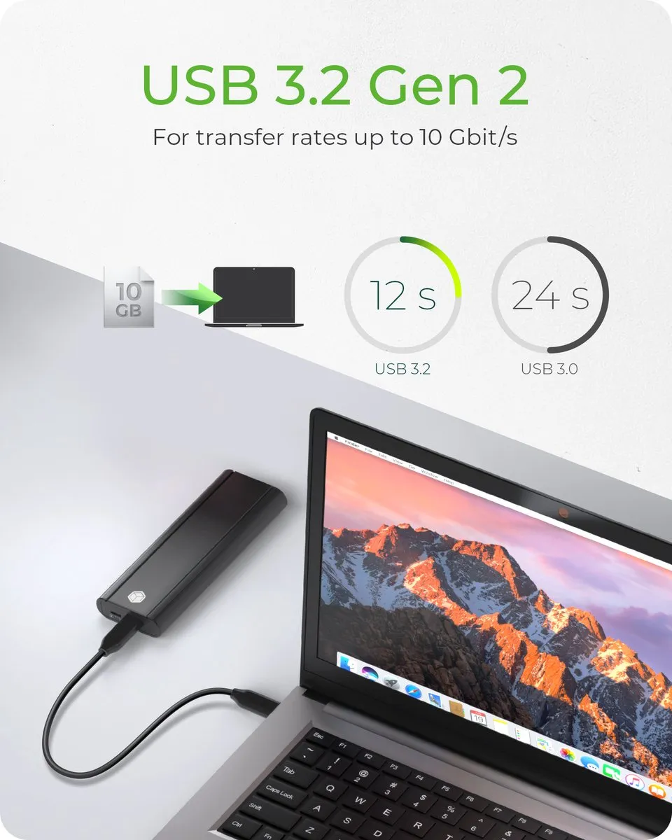 Icy Box IB-1807MT-C31 USB-C Behuizing - Zwart - afbeelding 6 van 6