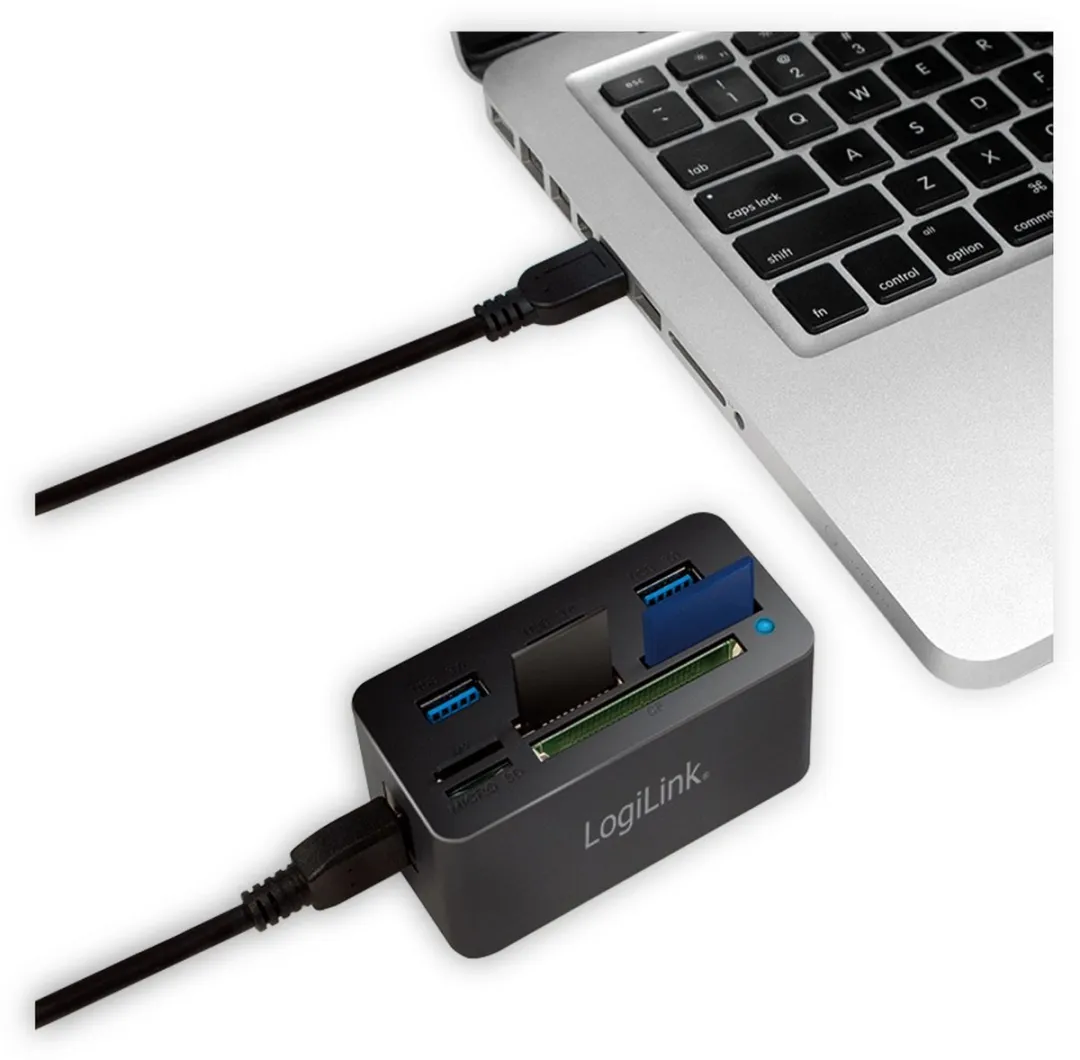 Logilink CR0042 USB 3.0 HUB 3-Ports - Zwart - afbeelding 6 van 6