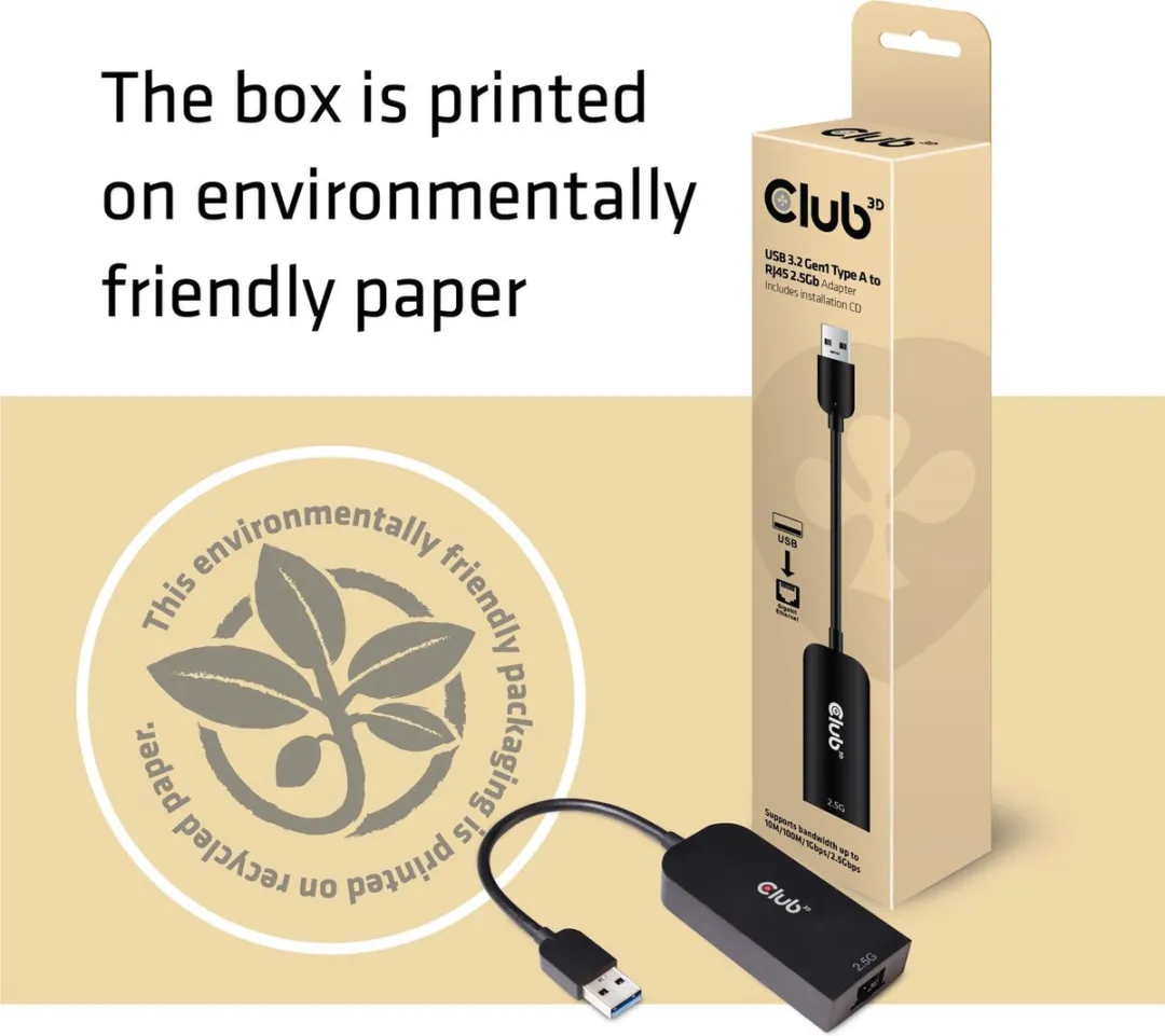 Club3D CAC-1420 USB-A naar RJ45 2.5G Ethernet Adapter