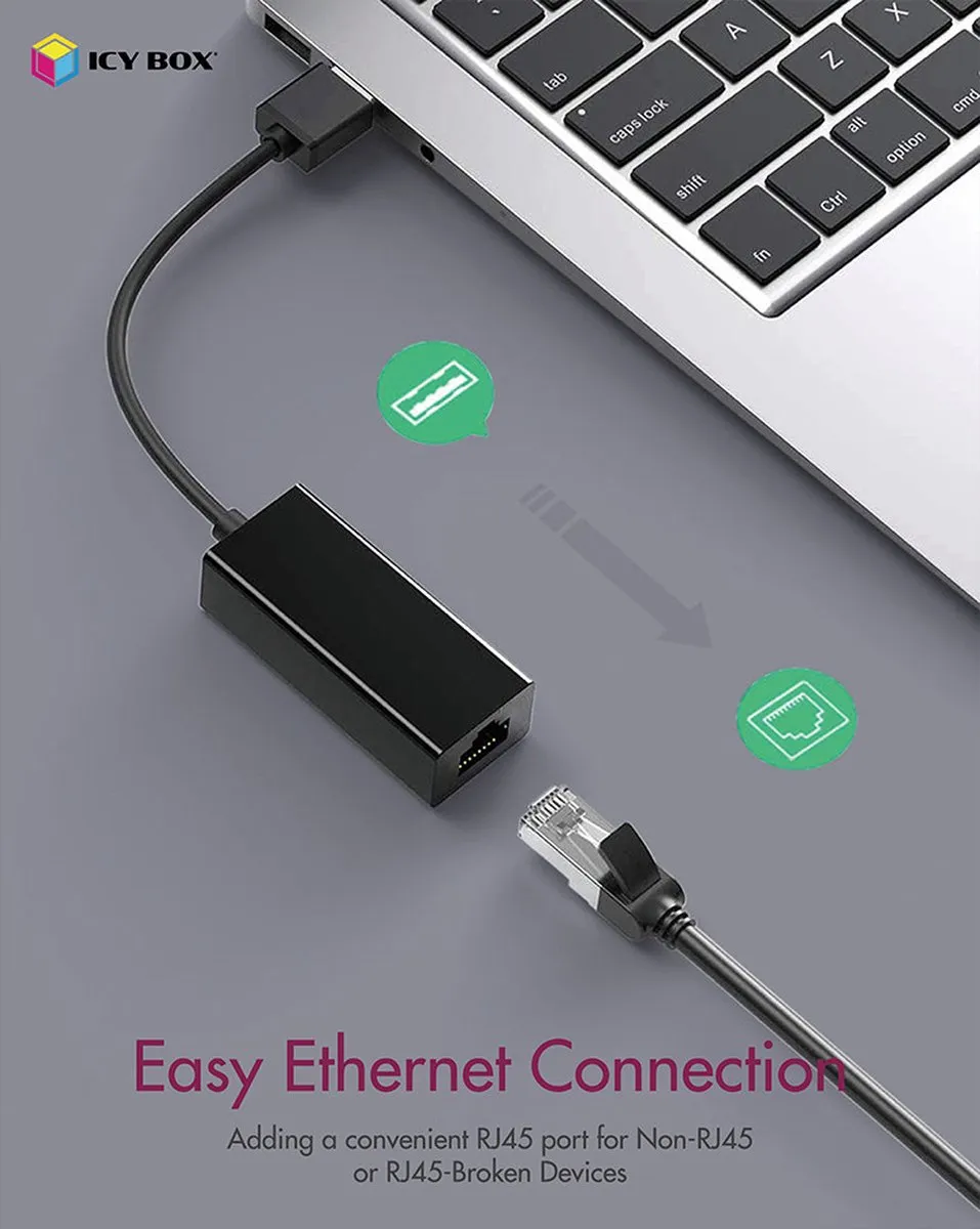 Icy Box IB-AC501a Ethernet Adapter 1000 Mbit/s - Zwart