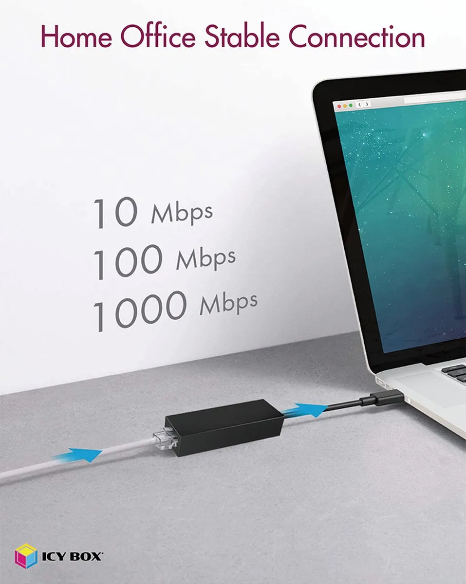 Icy Box IB-AC501a Ethernet Adapter 1000 Mbit/s - Zwart - afbeelding 6 van 6