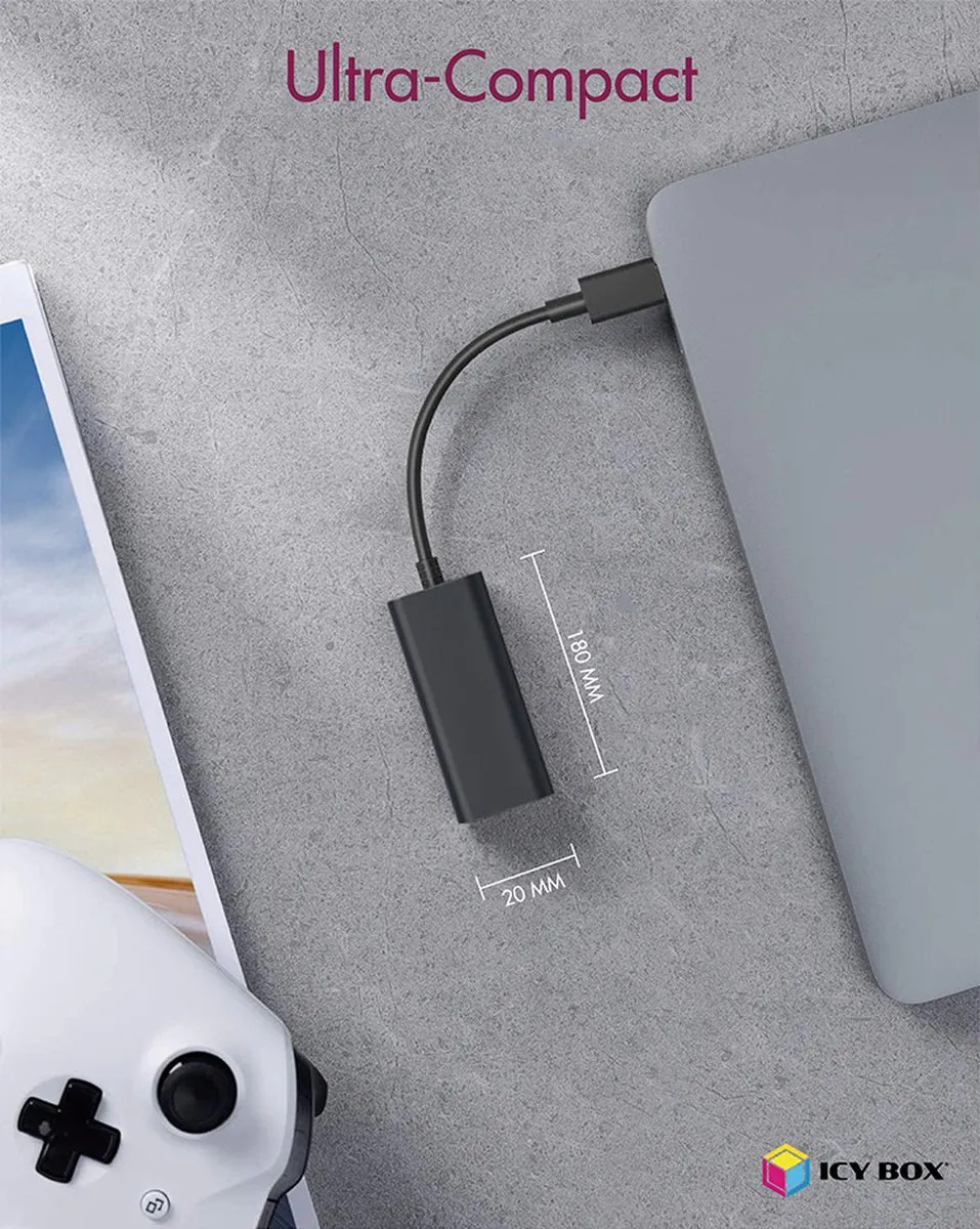Icy Box IB-AC501a Ethernet Adapter 1000 Mbit/s - Zwart