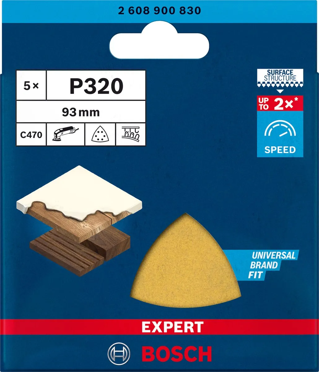 Bosch 5-delige Schuurbladenset 93mm - 5 Stuks