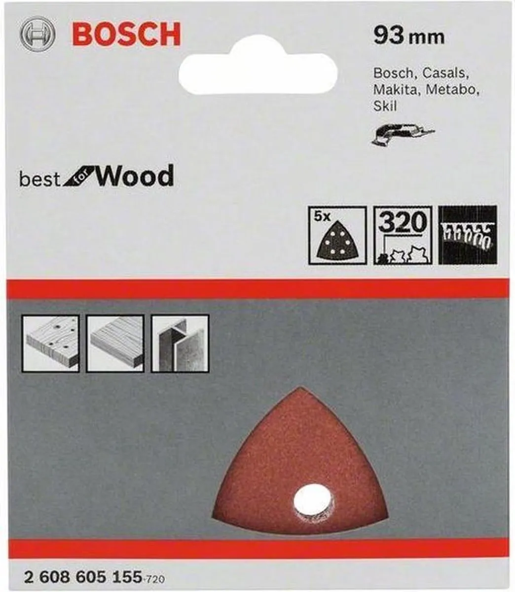 Bosch 5-delige Schuurbladenset 93mm - 5 Stuks