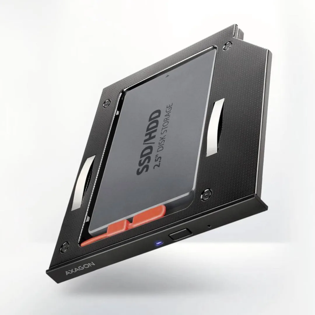 Axagon RSS-CD09 2.5 SSD/HDD Caddy - Zwart - afbeelding 6 van 6