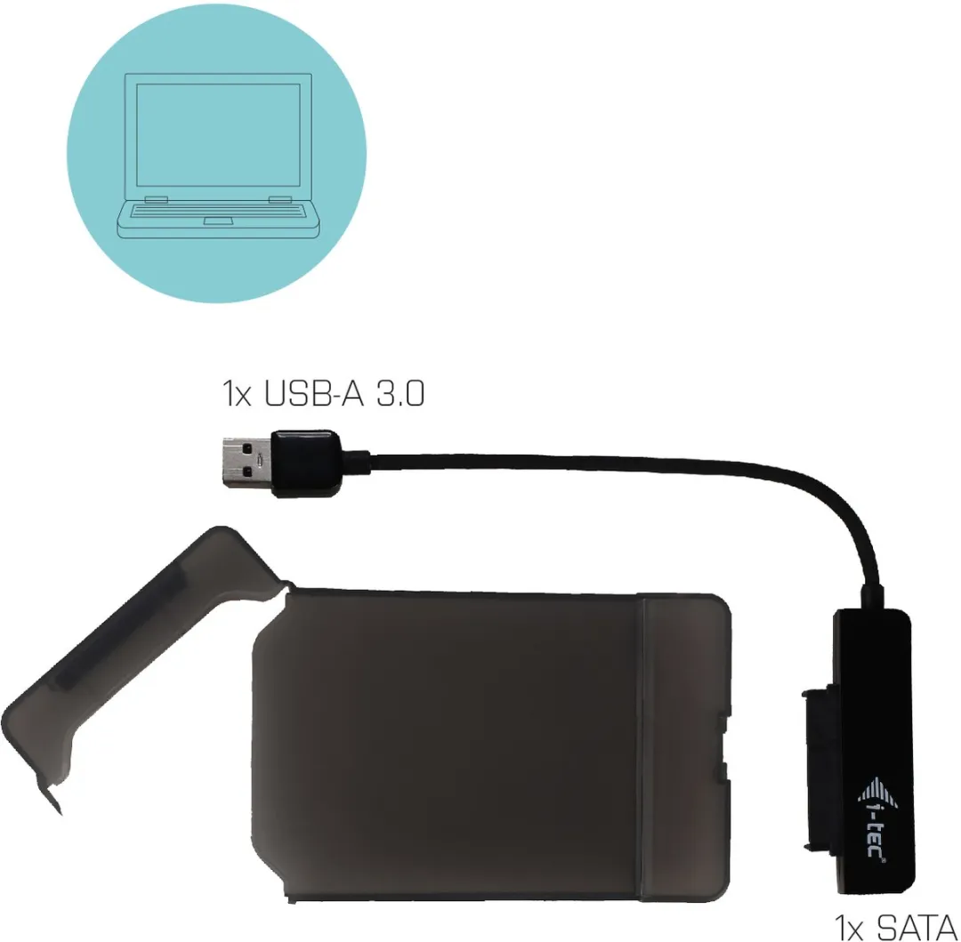 I-tec MYSAFEU313 Externe SATA-behuizing - USB 3.2 - Zwart
