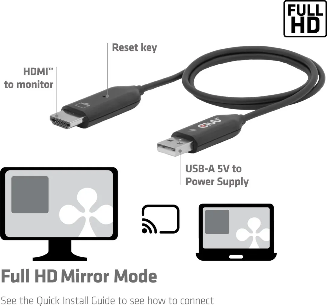 Club3D CSV-2570 USB-C naar HDMI Adapter - Zwart