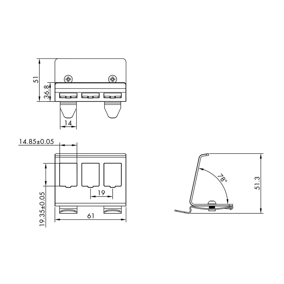 Roline DIN-rail Adapter 3 Keystones
