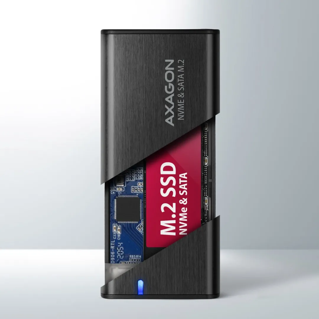 Axagon EEM2-SB2 M.2 NVMe & SATA Behuizing - Black - afbeelding 6 van 6