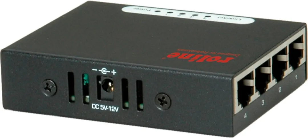 Roline 4-Poorts Gigabit Ethernet Switch - Zwart
