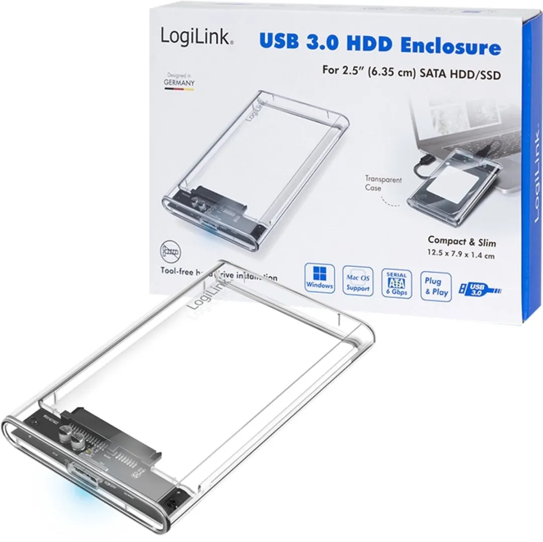 Logilink UA0409 2,5" Extern HDD-hoesje - USB 3.0 - Transparant