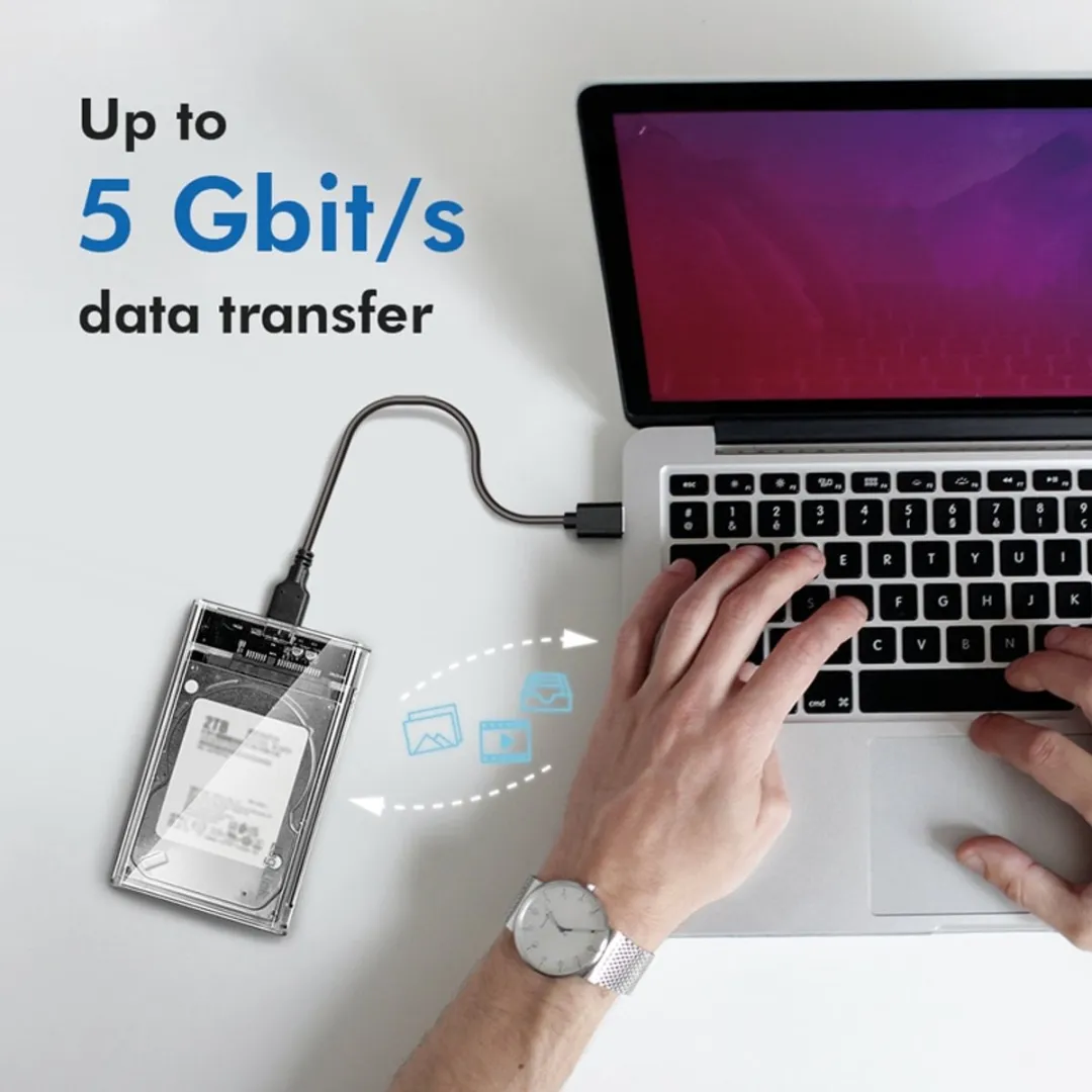 Logilink UA0409 2,5" Extern HDD-hoesje - USB 3.0 - Transparant