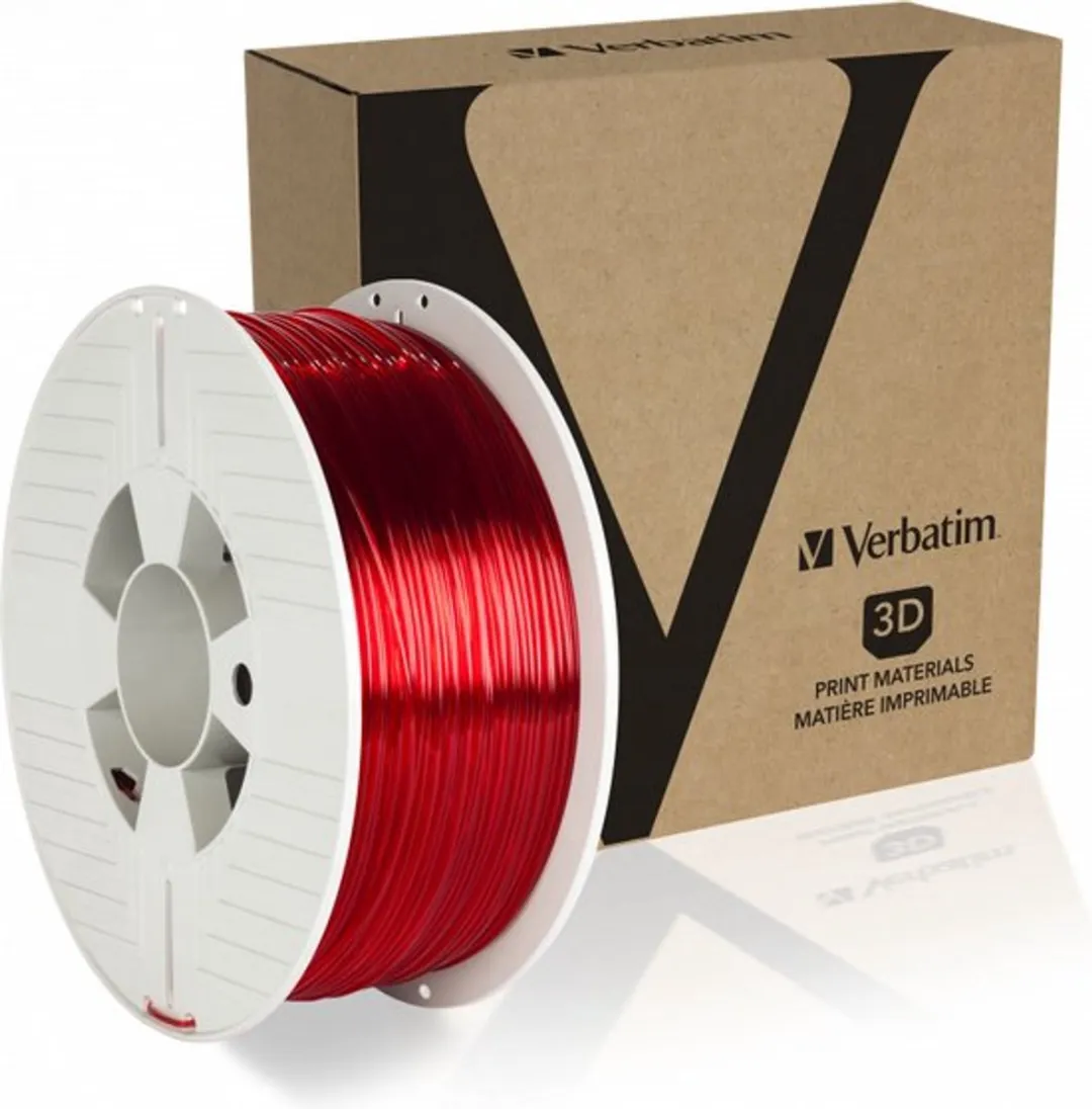 Verbatim 55054 PET-G 3D Printer Filament 1.75mm - 1kg Rood Transparant