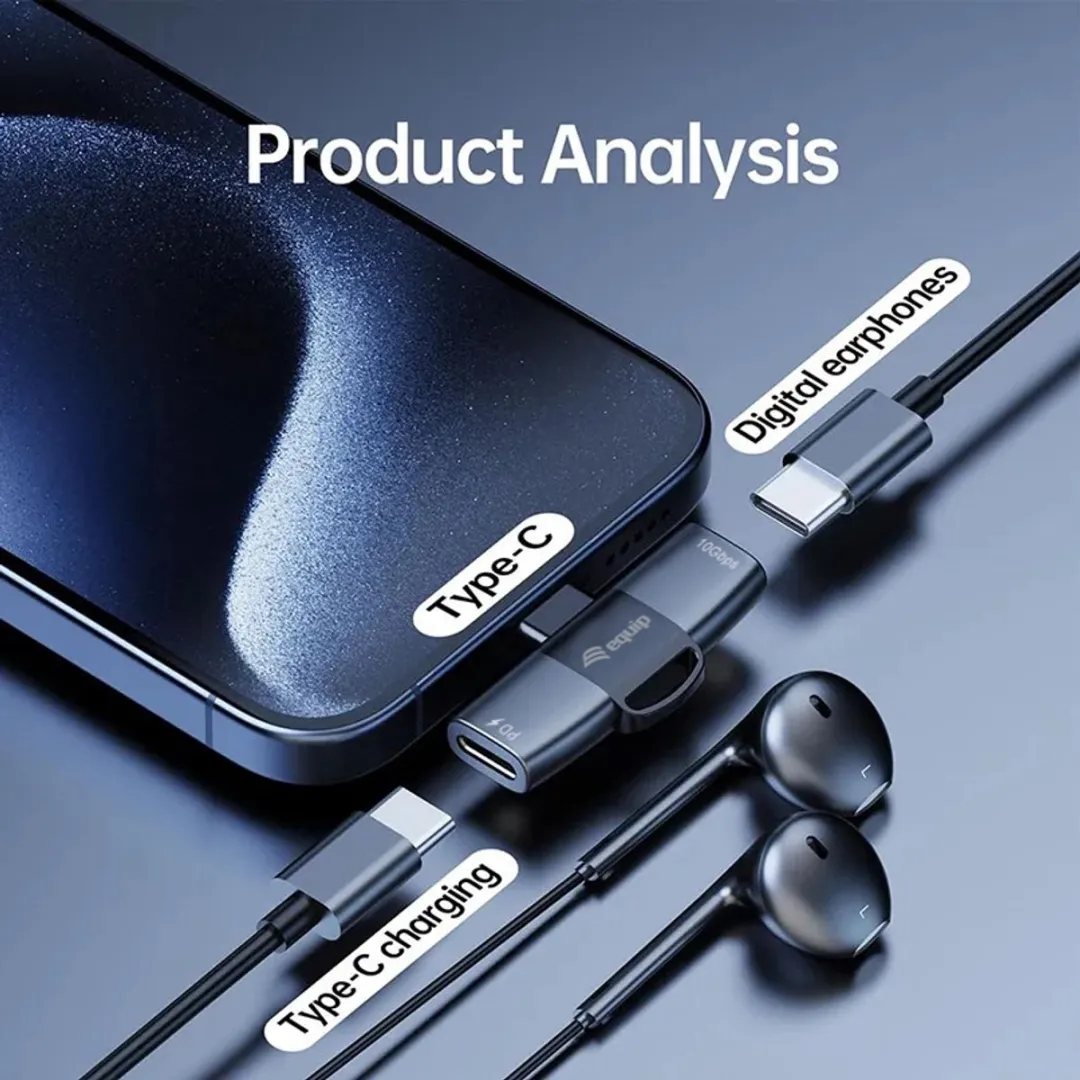 Equip 133479 Tussenstuk USB-C 2x USB-C - Grijs
