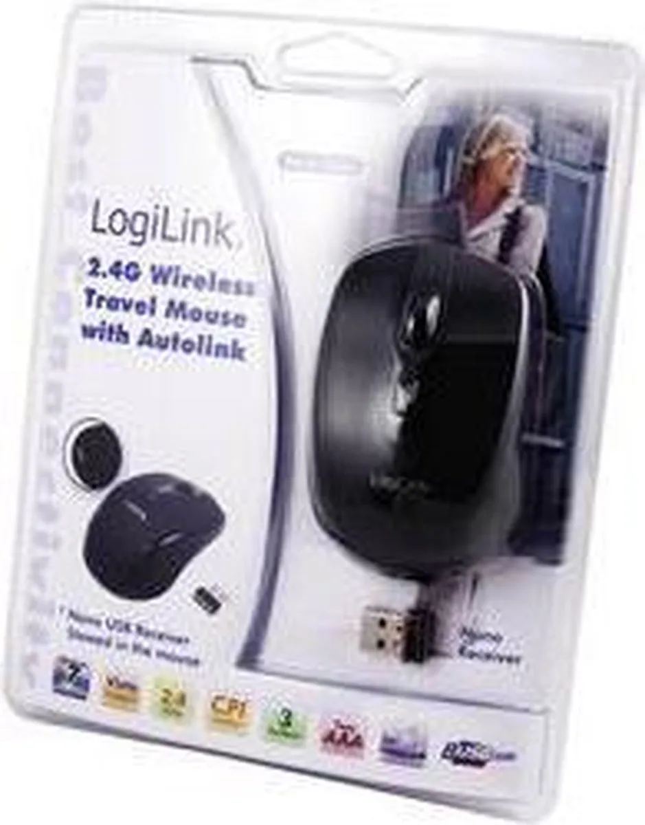Logilink ID0031 Draadloze Reismuis 2.4GHz - Zwart