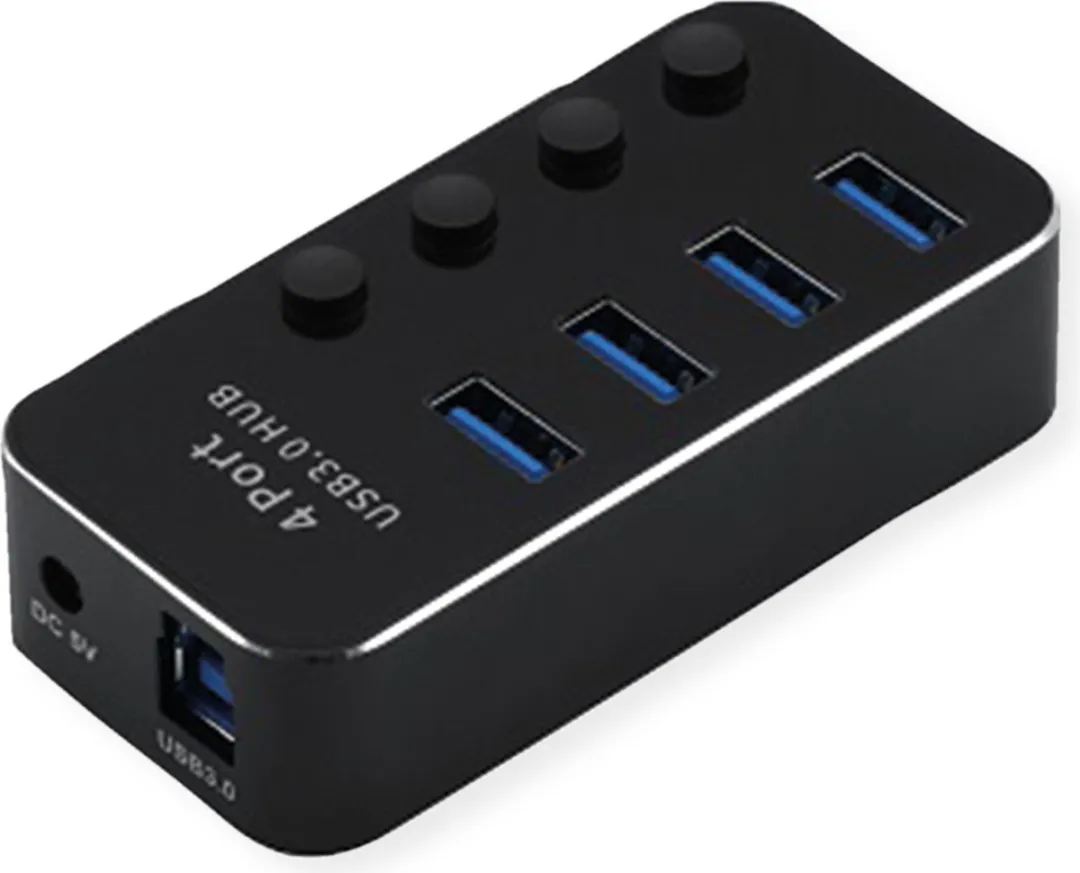 Roline USB 3.2 Gen 1 Notebook Hub 4 Poorten - Zwart - afbeelding 2 van 5