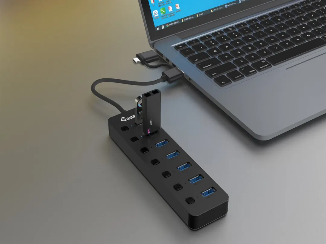 Equip 128965 Interface Hub USB 3.2 Gen 1 - 7 Poorten Zwart