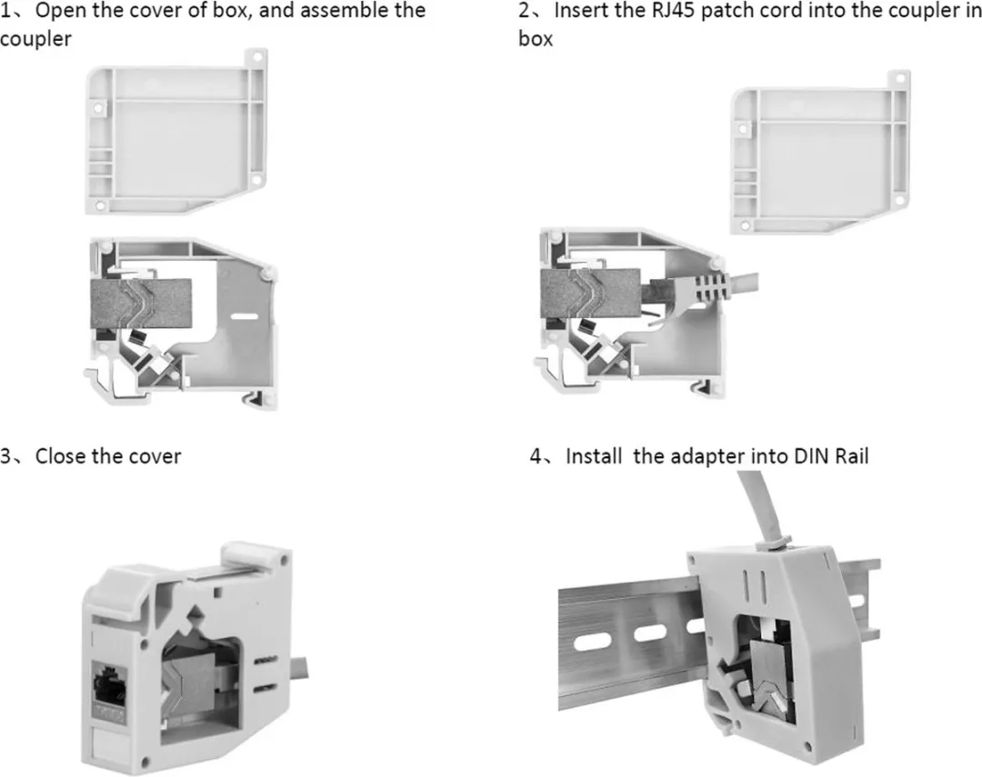 Roline DIN-railadapter Keystone 180° - 1x Ethernet - Grijs - afbeelding 6 van 6