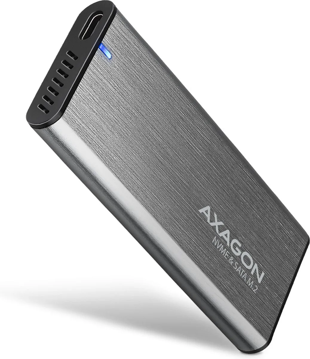 Axagon EEM2-SG2 M.2 SSD-behuizing USB-C 3.2 Gen 2 - Grijs