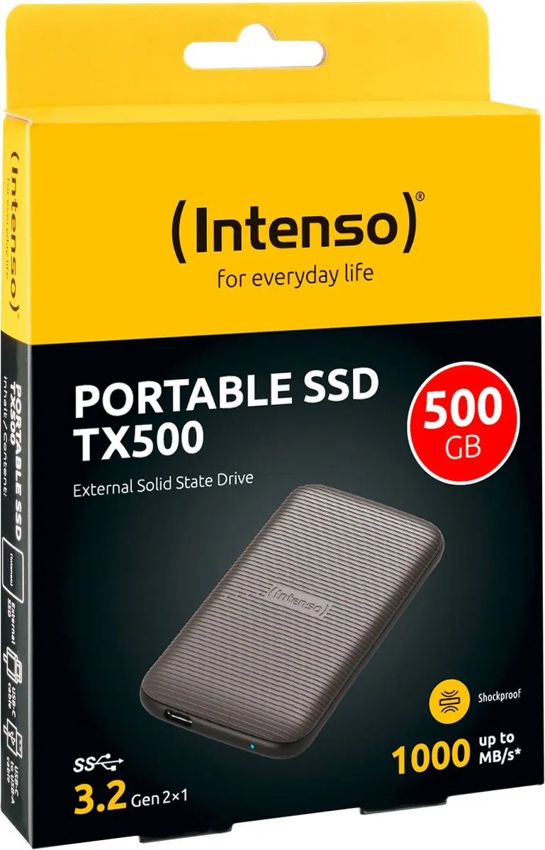 Intenso Rugged TX500 SSD 500GB - USB 3.2 10 Gbit/s - Bruin - afbeelding 6 van 6