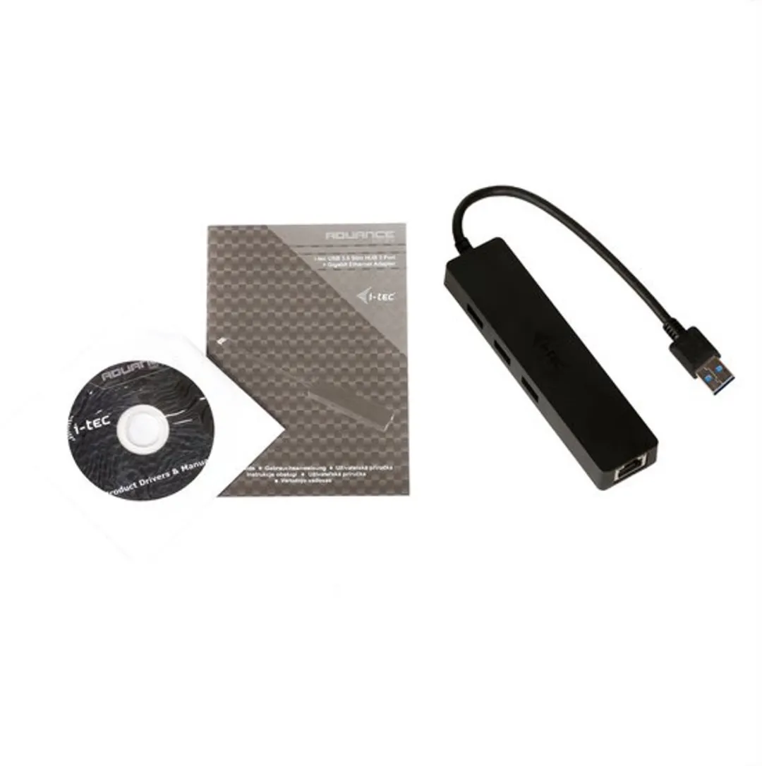 I-tec U3GL3SLIM USB 3.2 Gen 1 Netwerkadapter - 3 Poorten + Gigabit Ethernet