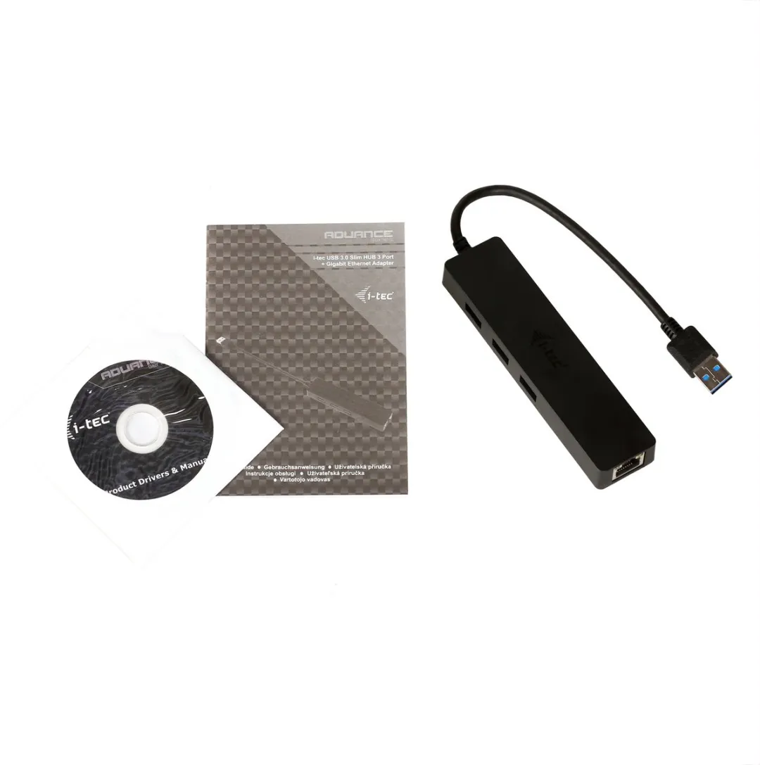 I-tec U3GL3SLIM USB 3.2 Gen 1 Netwerkadapter - 3 Poorten + Gigabit Ethernet