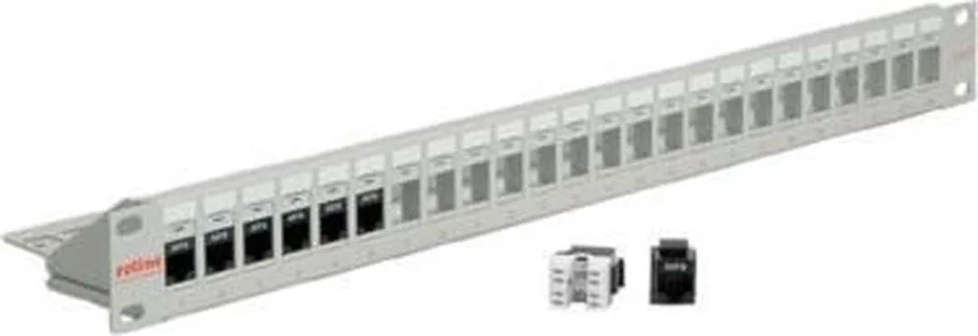 Roline 19" Keystone Patchpaneel 24P - Grijs
