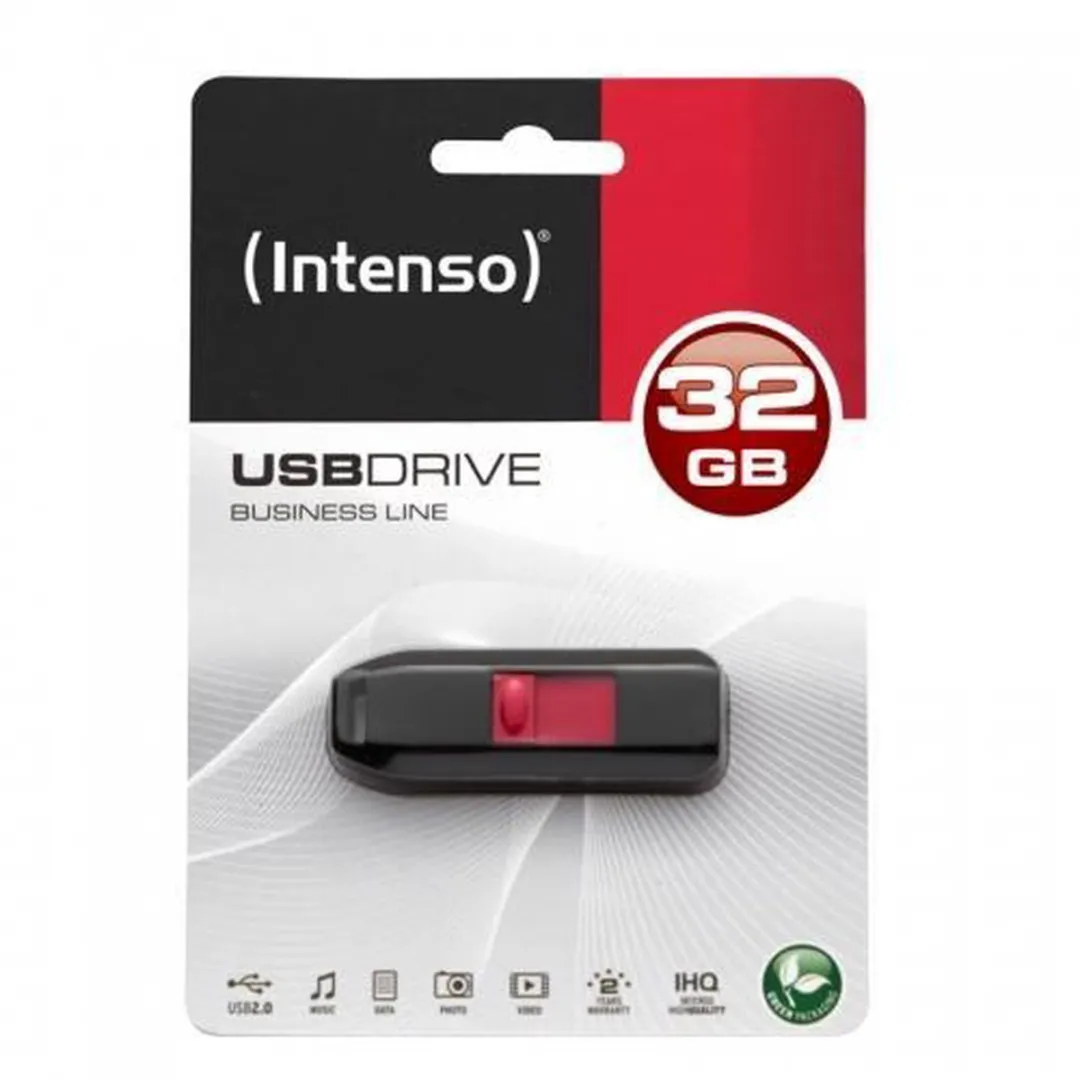 Intenso Business Line 32GB USB2.0 - Zwart/Rood