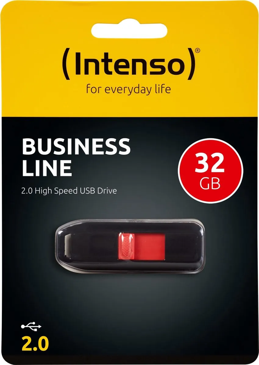 Intenso Business Line 32GB USB2.0 - Zwart/Rood