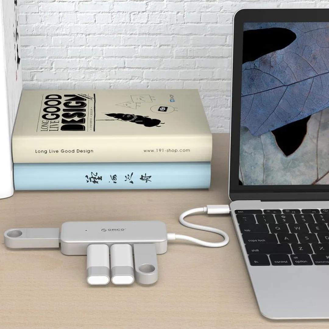 ORICO TC4U-U3 USB-C Hub 4x USB-A 5Gbps - 15cm - Zilver