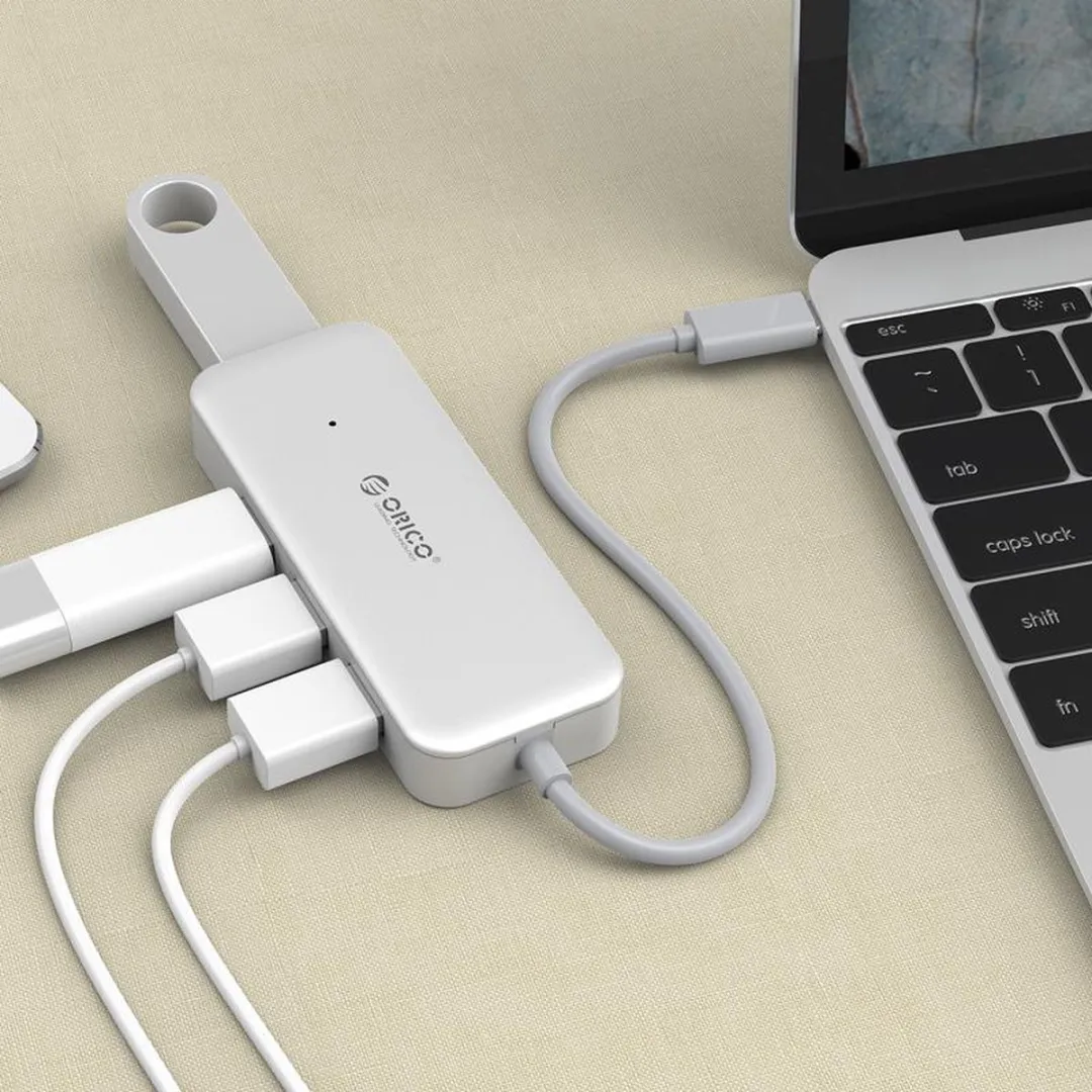 ORICO TC4U-U3 USB-C Hub 4x USB-A 5Gbps - 15cm - Zilver - afbeelding 6 van 6