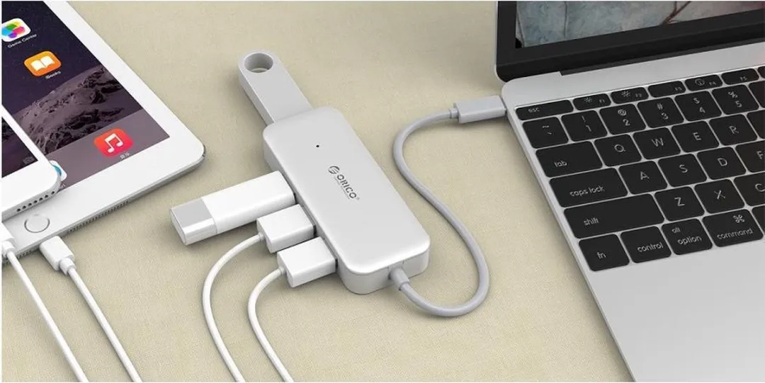 ORICO TC4U-U3 USB-C Hub 4x USB-A 5Gbps - 15cm - Zilver