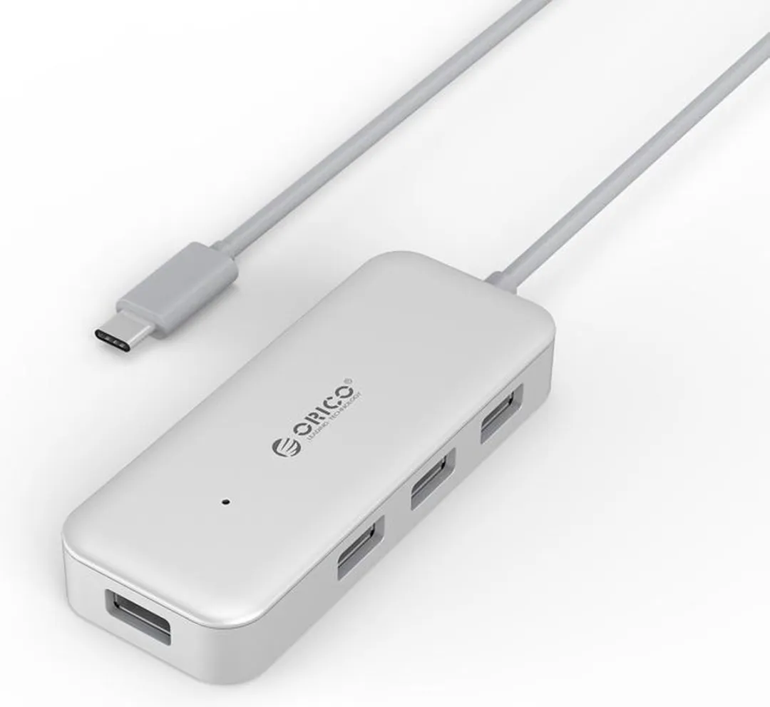 ORICO TC4U-U3 USB-C Hub 4x USB-A 5Gbps - 15cm - Zilver