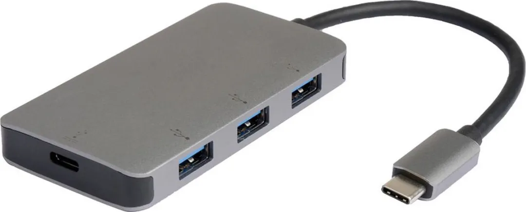 Roline USB 3.2 Gen 1 Hub 4 Poorten - Type C Zilver - afbeelding 4 van 5