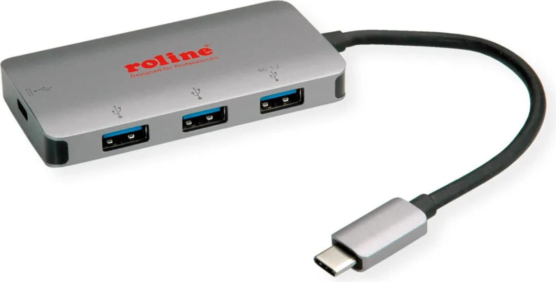 Roline USB 3.2 Gen 1 Hub 4 Poorten - Type C Zilver - afbeelding 2 van 5