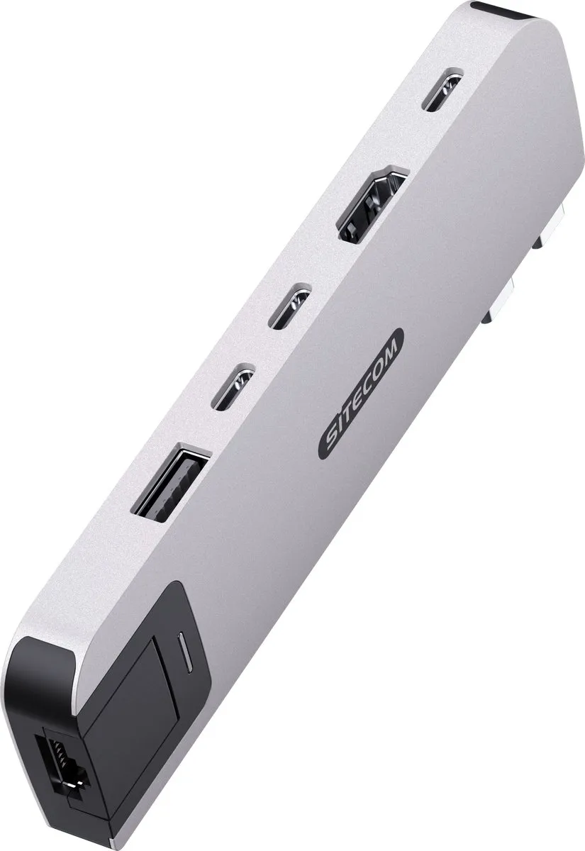 Sitecom AC-2002 Multiport Hub 6-in-2 - 10Gbps - 100W - Gold