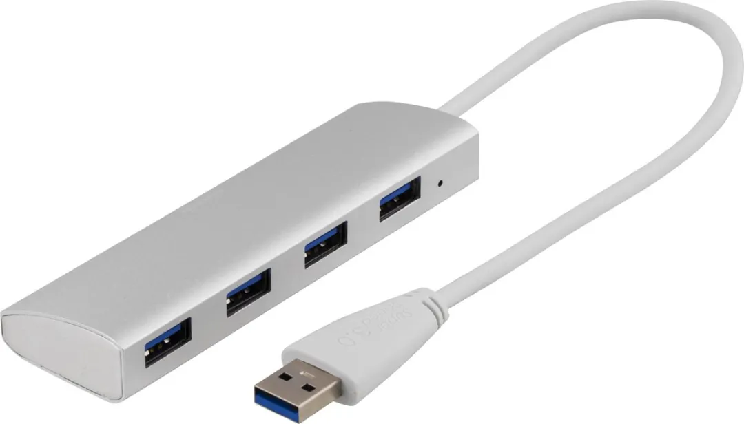 Deltaco UH-484 4-Poorts USB 3.0 Hub - Zilver