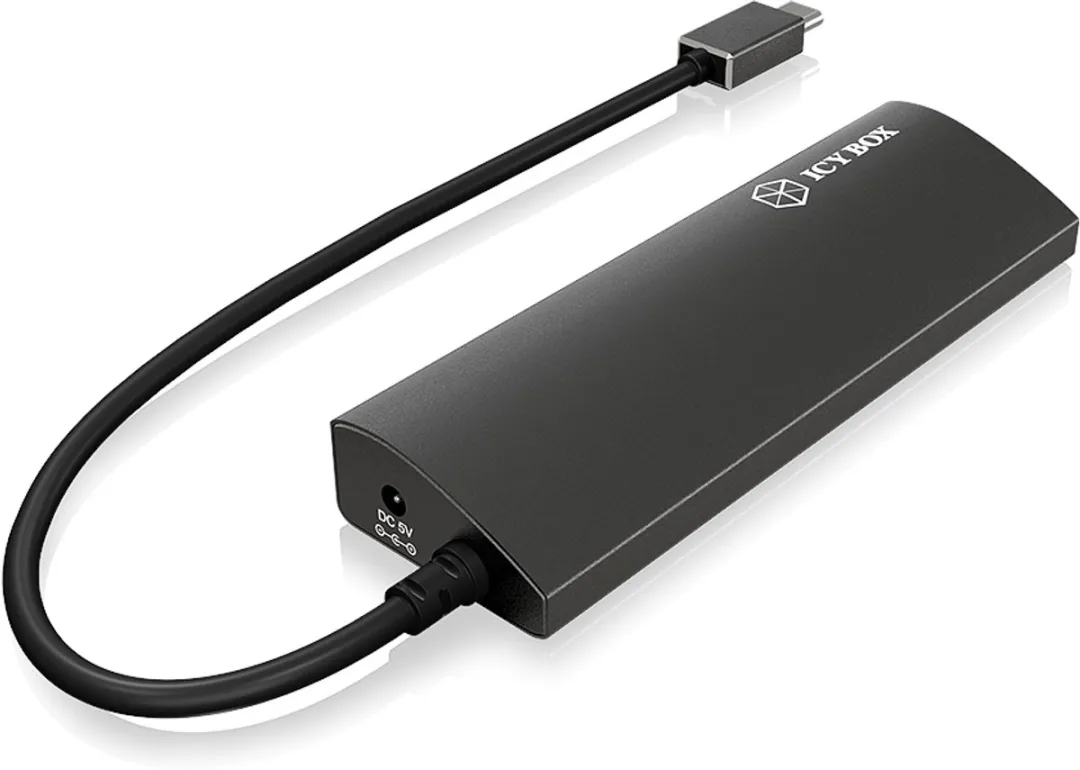 Icy Box IB-AC6405-C USB Hub - 4 Poorten Antraciet