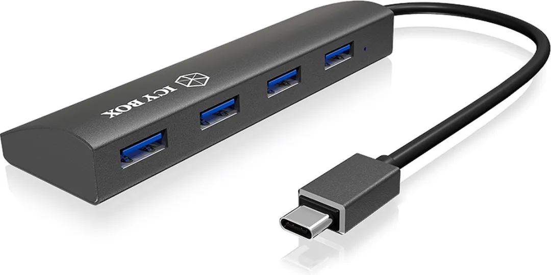 Icy Box IB-AC6405-C USB Hub - 4 Poorten Antraciet