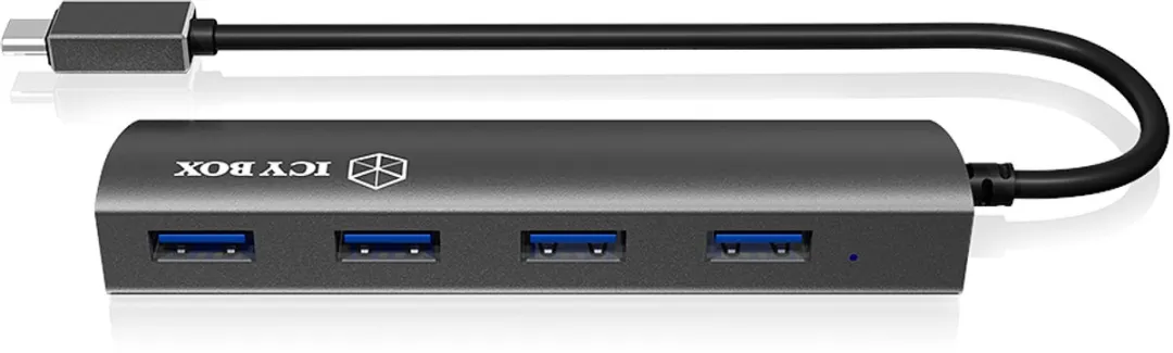 Icy Box IB-AC6405-C USB Hub - 4 Poorten Antraciet