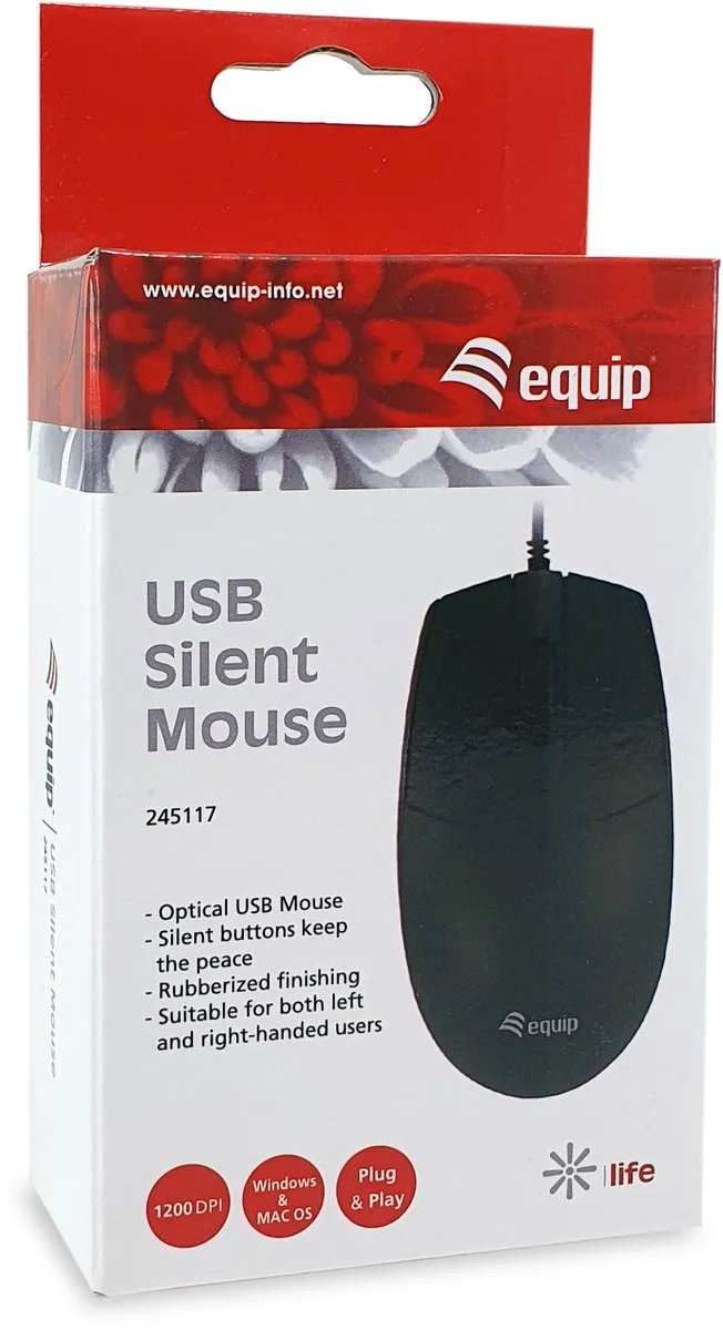 Equip Muis 245117 - 1200 DPI - Zwart
