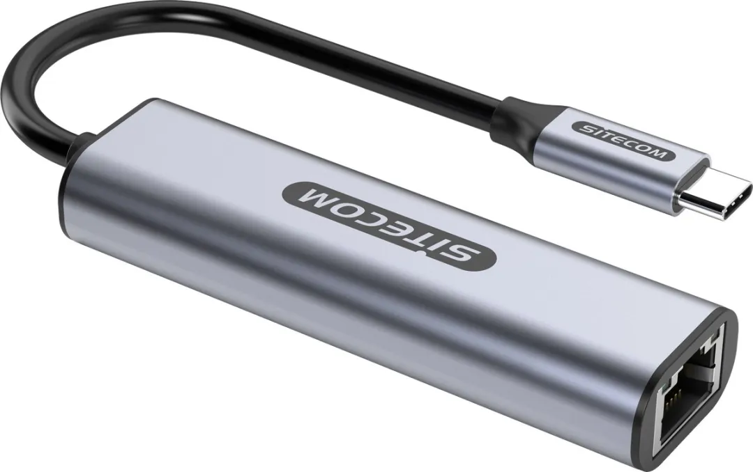 Sitecom AD-1020 USB-C naar RJ45 Adapter - 100W Power Delivery - Zilver