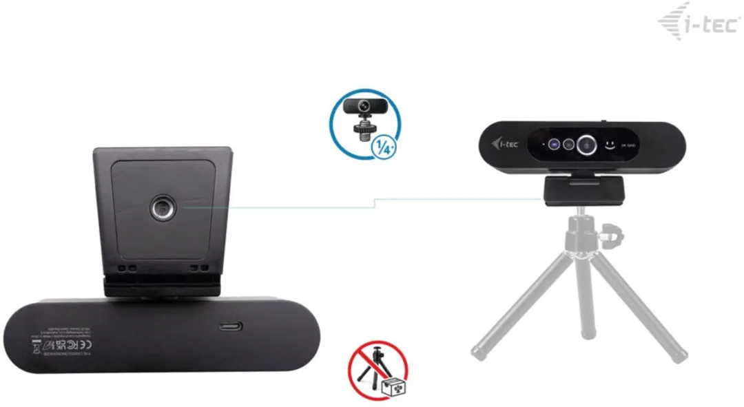 I-tec Solomon WH200 Webcam 2K - Zwart - afbeelding 6 van 6